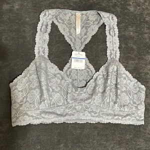 NWT! Free People Galloon Dark Grey Racerback Bralette